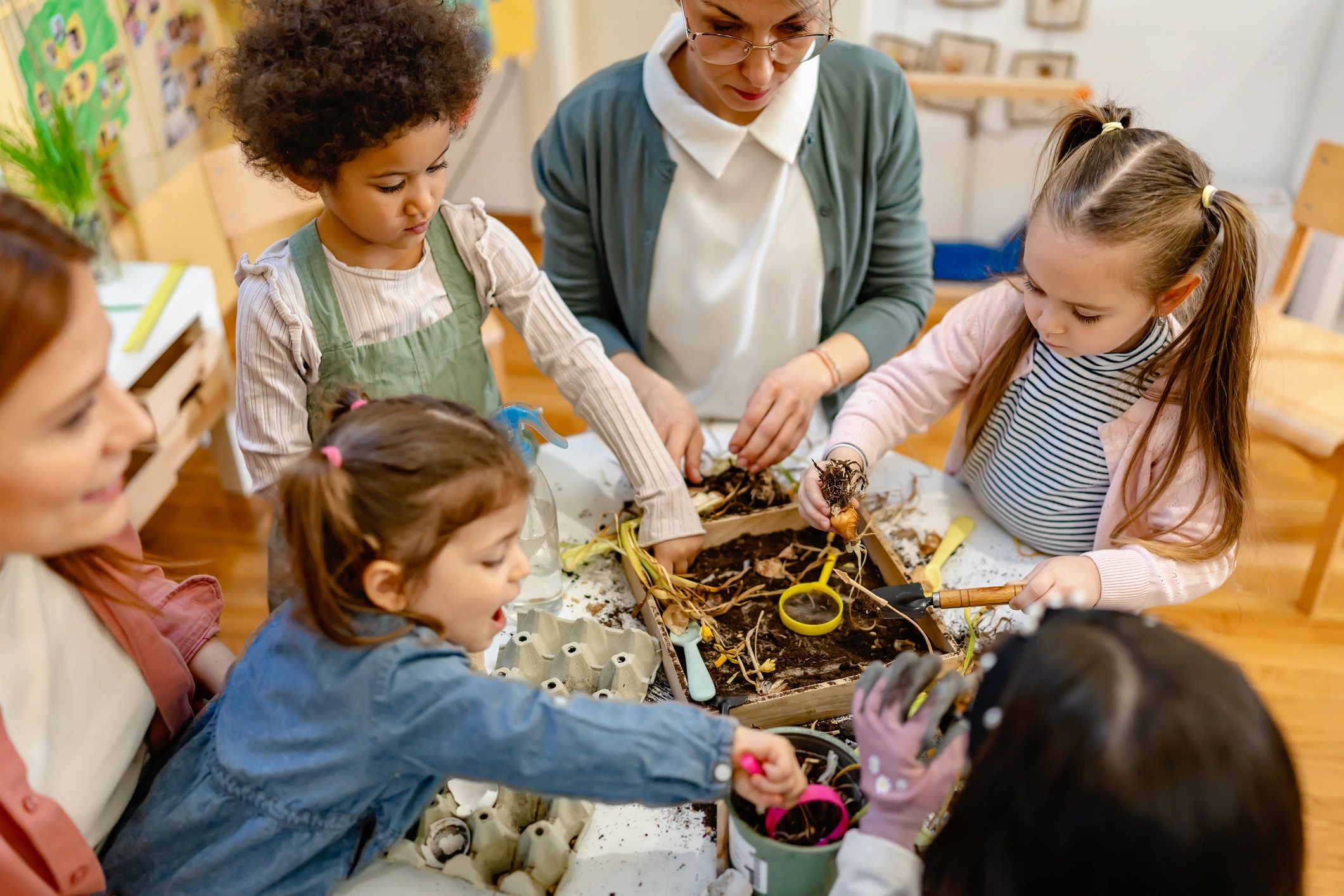 preschool classroom children learning